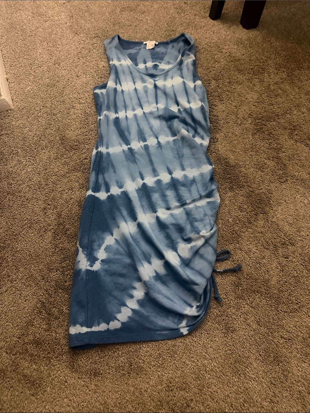 Blue Tie-Dye One-Piece Dress